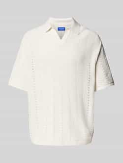Jack & jones Relaxed fit poloshirt met ajourpatroon model 'PAROS'