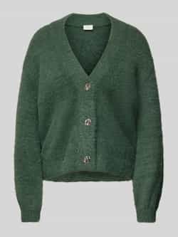 Kaffe Topiary Cardigan met Gemengde Materialen Green Dames