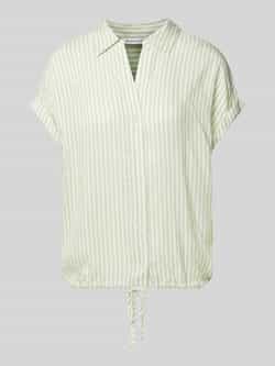 Tom Tailor Relaxed fit blouse met korte mouwen van puur viscose met V-hals