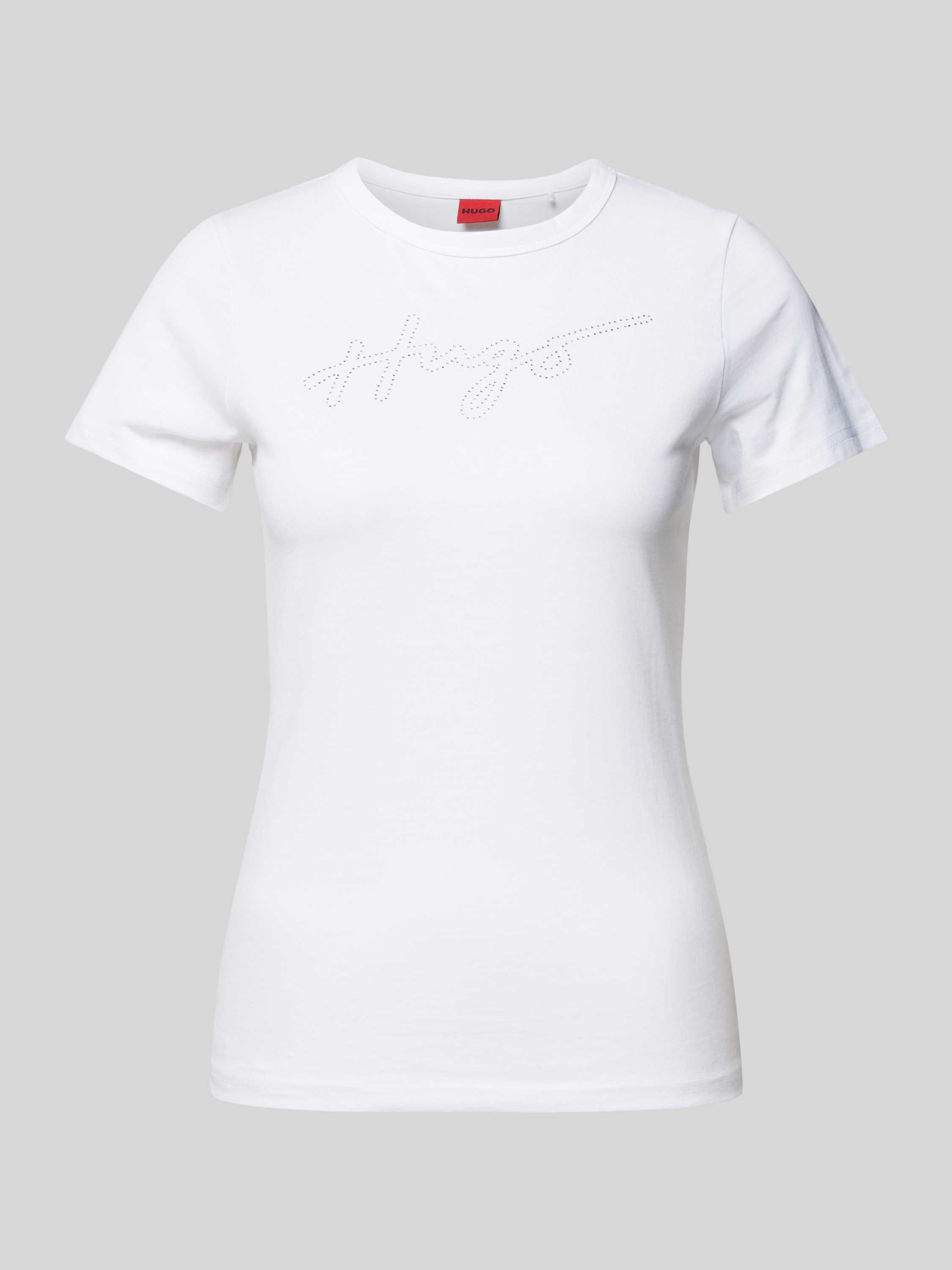HUGO T-shirt met strass-steentjes model 'Deloris'