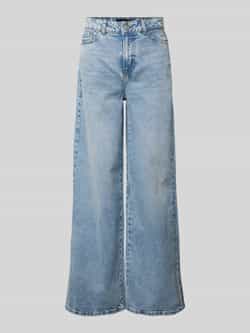 PIECES high waist wide leg jeans light blue denim