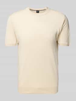 Boss T-shirt van een mix van linnen en viscose model 'Jiovanni'