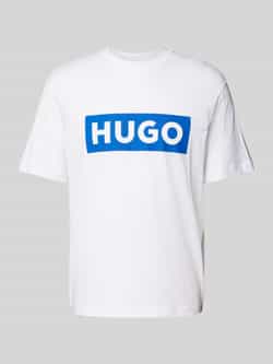 Hugo Blue T-shirt met logoprint model 'Nico'