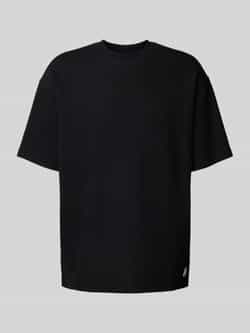 Hugo Blue T-shirt met ronde hals en labeldetail