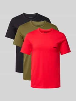 HUGO Regular fit T-shirt met labelprint in een set van 3 stuks
