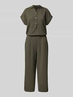 Opus Jumpsuit met structuurmotief model 'Melti polo'