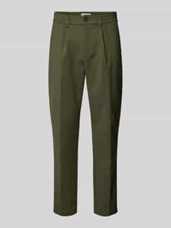 Casual friday Regular fit stoffen broek met bandplooien model 'Marc'