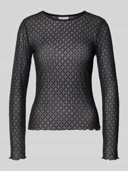 Jake*s Collection Shirt met lange mouwen in semi-transparant design