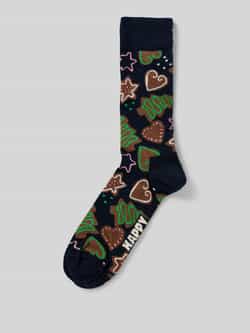 Happy Socks Sokken met logostitching model 'Gingerbread Cookies'