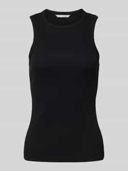 Tom Tailor Denim Slim fit tanktop van katoenmix met geribde look