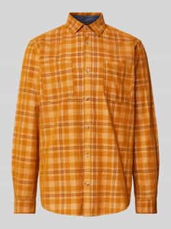 Tom Tailor Regular fit vrijetijdsoverhemd van puur katoen met corduroy ruitmotief