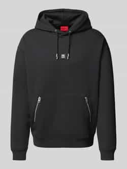 HUGO Hoodie van katoenmix met logo-applicatie model 'Dargenhood'