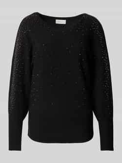 Apricot Gebreide pullover met siersteentjes