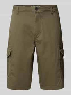 Tom Tailor Regular fit korte cargobroek van katoenmix