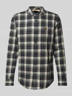 PME LEGEND Heren Overhemden Long Sleeve Shirt Twill Yarndyed Check Antraciet