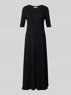 Marc O'Polo Wafel jersey jurk los Black Dames