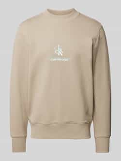 Calvin Klein Jeans Sweatshirt van puur katoen met opstaande kraag