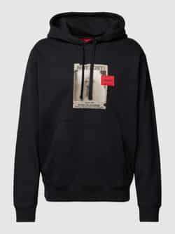 Hugo Boss Bedrukte Dreef Hoodie Black Heren