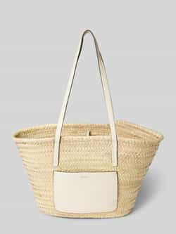 abro Shopper met leer en labeldetail