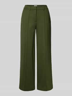 Ichi Wide leg stoffen broek met vaste persplooien model 'KATE'