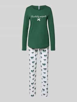 LOUIS & LOUISA Relaxed fit pyjama met sierstrik model 'Kuschelig'