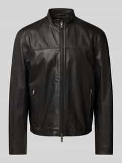 Armani Exchange Leren jack met tweewegritssluiting