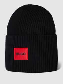 HUGO Beanie met labeldetail model 'Saffa'