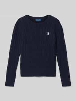Polo Ralph Lauren Teens Gebreide pullover met kabelpatroon en ronde hals