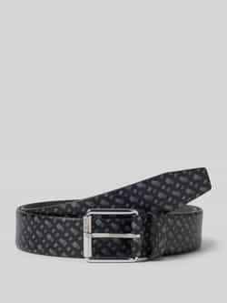 Hugo Boss Italiaanse leren monogramriem Roll-Bmono Black Heren