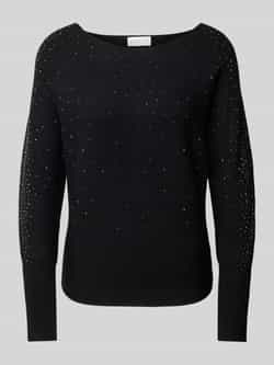 Apricot Gebreide pullover met siersteentjes
