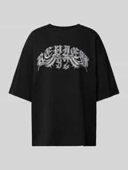 Review Oversized T-shirt met labelprint