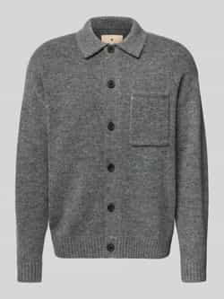 Jack & Jones Premium Gebreid jack met platte kraag en borstzak