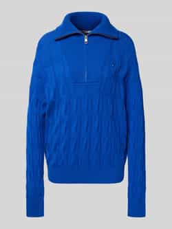 Tommy Hilfiger Relaxed fit gebreide pullover van zuivere wol met kabelpatroon