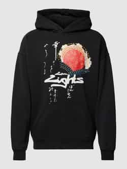 Low Lights Studios Hoodie met motief- en labelprint model 'Rising Sun'