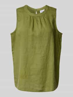 Emily Van den Bergh Relaxed fit linnen blousetop met ronde hals