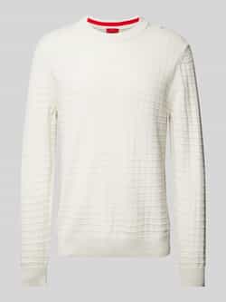 Hugo Boss Casual katoenen trui met ruitpatroon White Heren