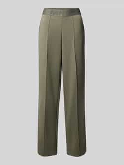 Monari Regular fit stoffen broek met vaste persplooien