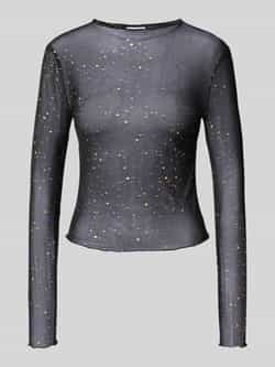 Noisy May Shirt met lange mouwen en ronde hals model 'STAR FOIL'