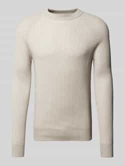 Marc O'Polo Regular fit gebreide pullover met bi-colour-effect van een mix van biologisch katoen en scheerwol
