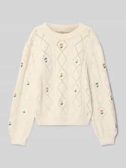 Only Regular fit pullover met ajoutricot model 'FLOWER'