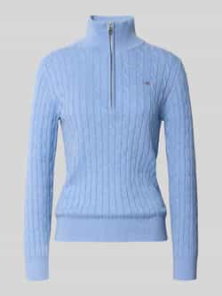 Gant Schipperstrui met logostitching en kabelpatroon
