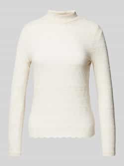 Vero Moda Shaped fit shirt van kant met lange mouwen en hoge kraag model 'ZOE'