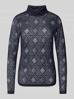 Marc Cain Semi-transparant shirt met lange mouwen en opstaande kraag
