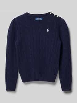 Polo Ralph Lauren Teens Wollen pullover met kabelpatroon model 'CABLE'