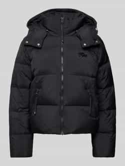 Lacoste Dames Logo Gewatteerde Jas Black Dames