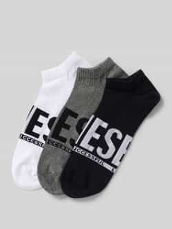 Diesel Sneakersokken met labeldetail in een set van 3 paar