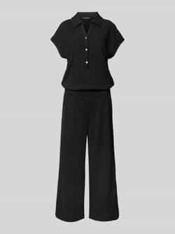 Opus Jumpsuit met structuurmotief model 'Melti polo'