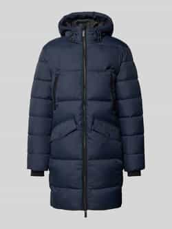 Tom Tailor Regular fit gewatteerde lange jas met capuchon
