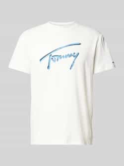 Tommy Jeans Beige Regular Fit Bedrukt T-shirt White Heren