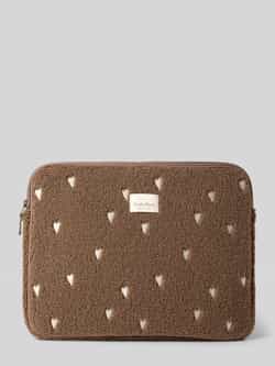 STUDIO NOOS Laptoptas van teddybont met stitchings en labeldetails